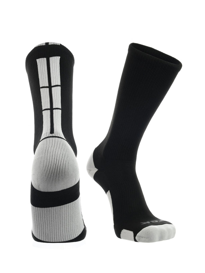TCK Socks Poly Crew 3.0 W/back Stripe Black white