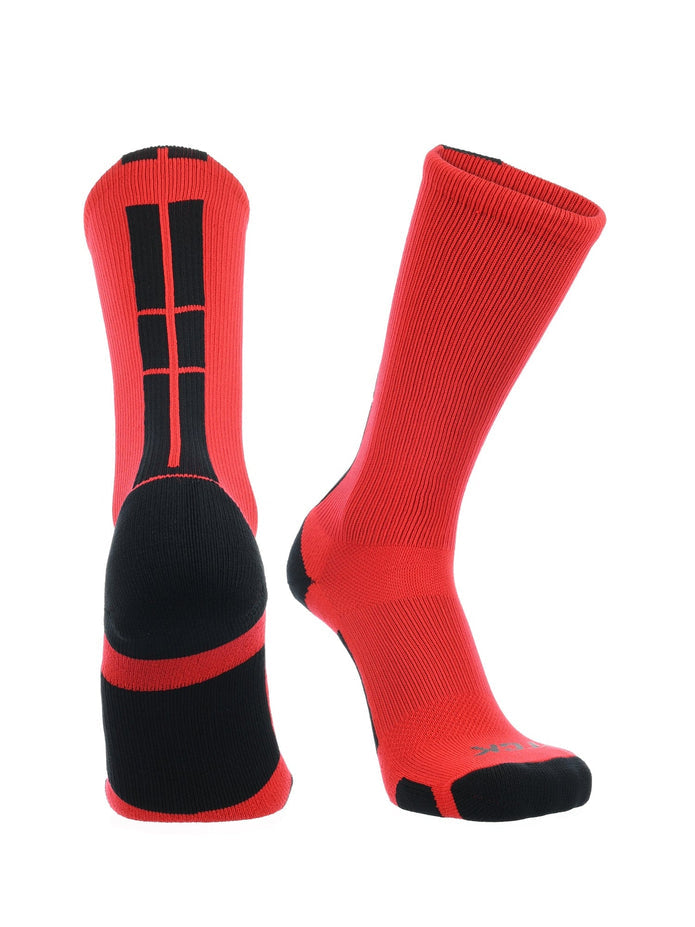 TCK Socks Poly Crew 3.0 W/back Stripe carlet black / S