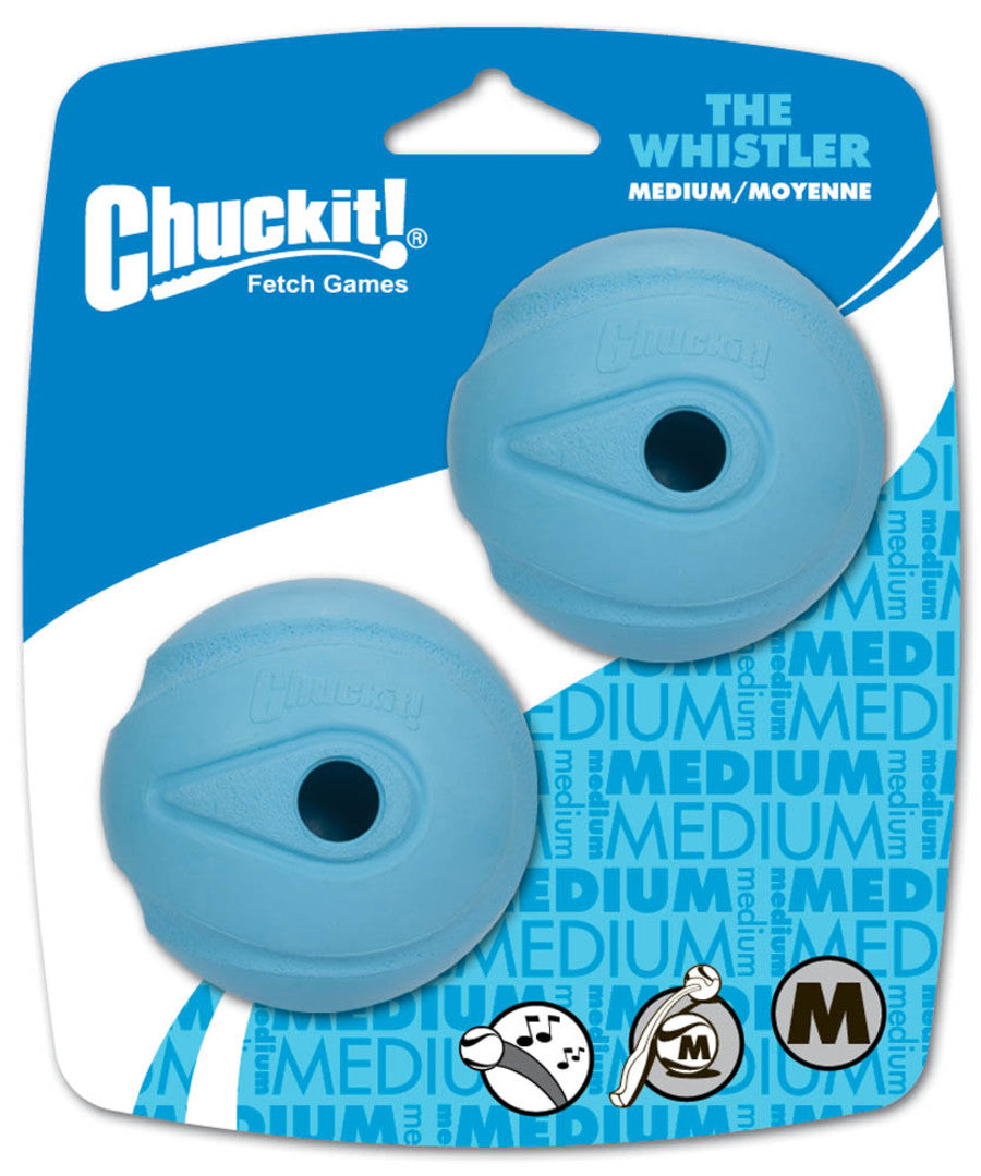 Chuckit! The Whistler Ball Dog Toy 2 Pack - Medium Blue / / 2 Pack