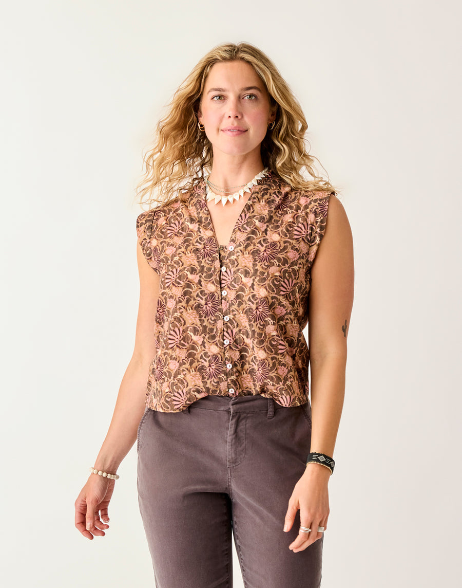 Carve Designs Reagan Top - Rum Floral Rum Floral