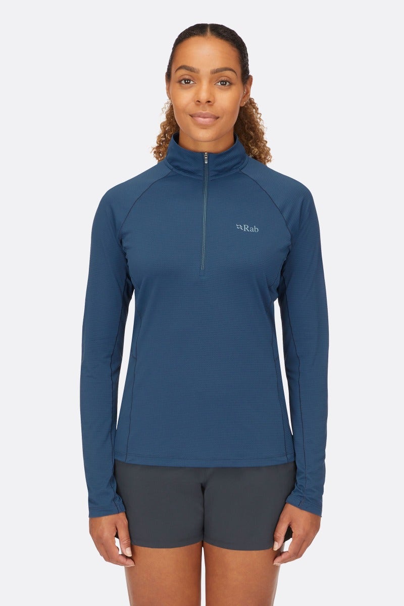Rab Women's Sonic Long-Sleeve Zip - Tempest Blue Tempest Blue