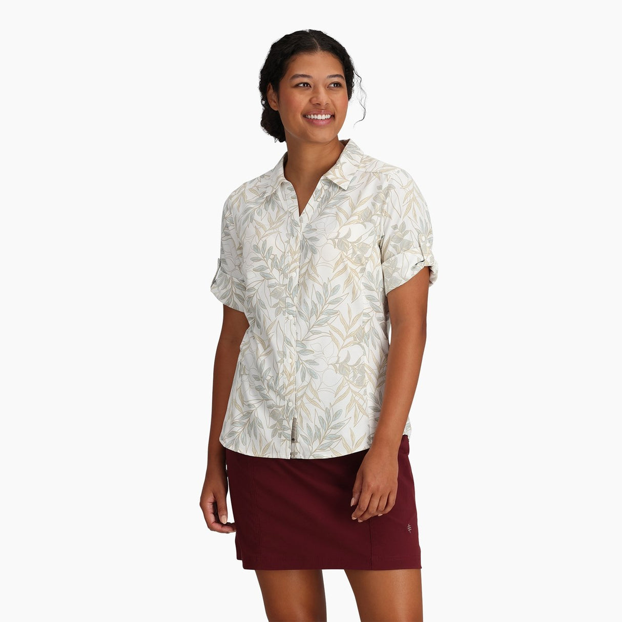 Royal Robbins Women's Expedition Pro 3/4 Sleeve - Ivory USLA Print Ivory USLA Print