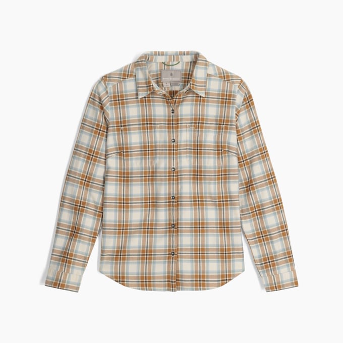 Royal Robbins Women's Lieback Organic Cotton Flannel Long-Sleeve - Chalk Tomales Plaid Chalk Tomales Plaid