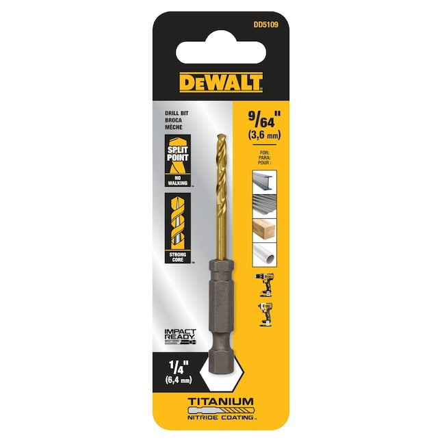 Dewalt 9/64 IN. IMPACT READY Titanium Nitride Coating Drill Bit