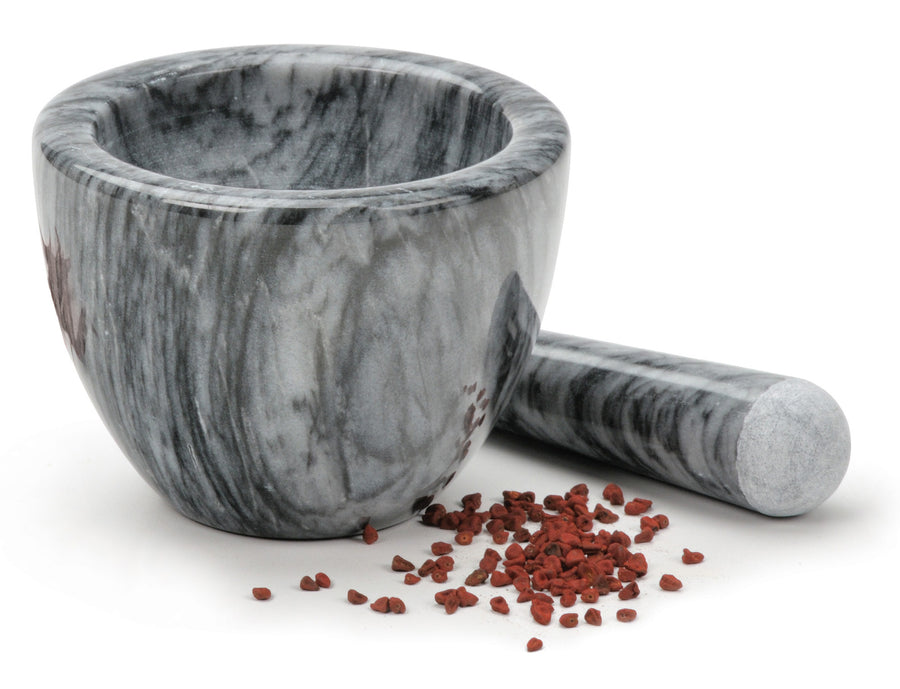 RSVP MARBLE MORTAR & PESTLE - GRAY GREYMARBLE