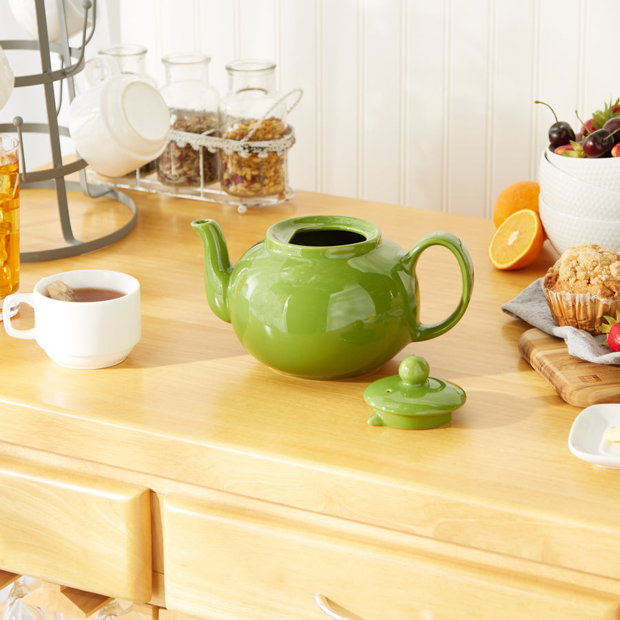 RSVP STONEWARE TEAPOT - GREEN GREEN / 42OZ