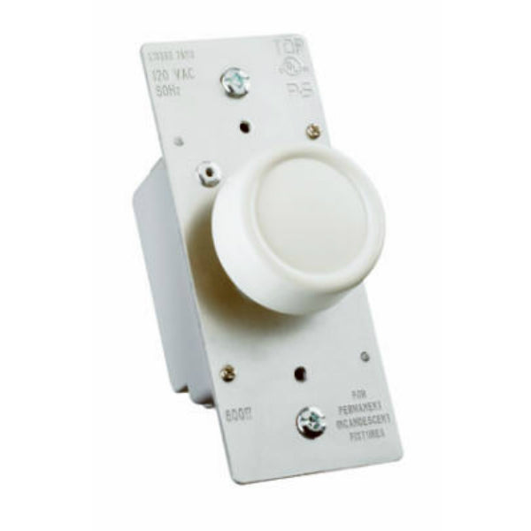 Pass & Seymour Single Pole Rotary Dimmer, 600W, Ivory 600W