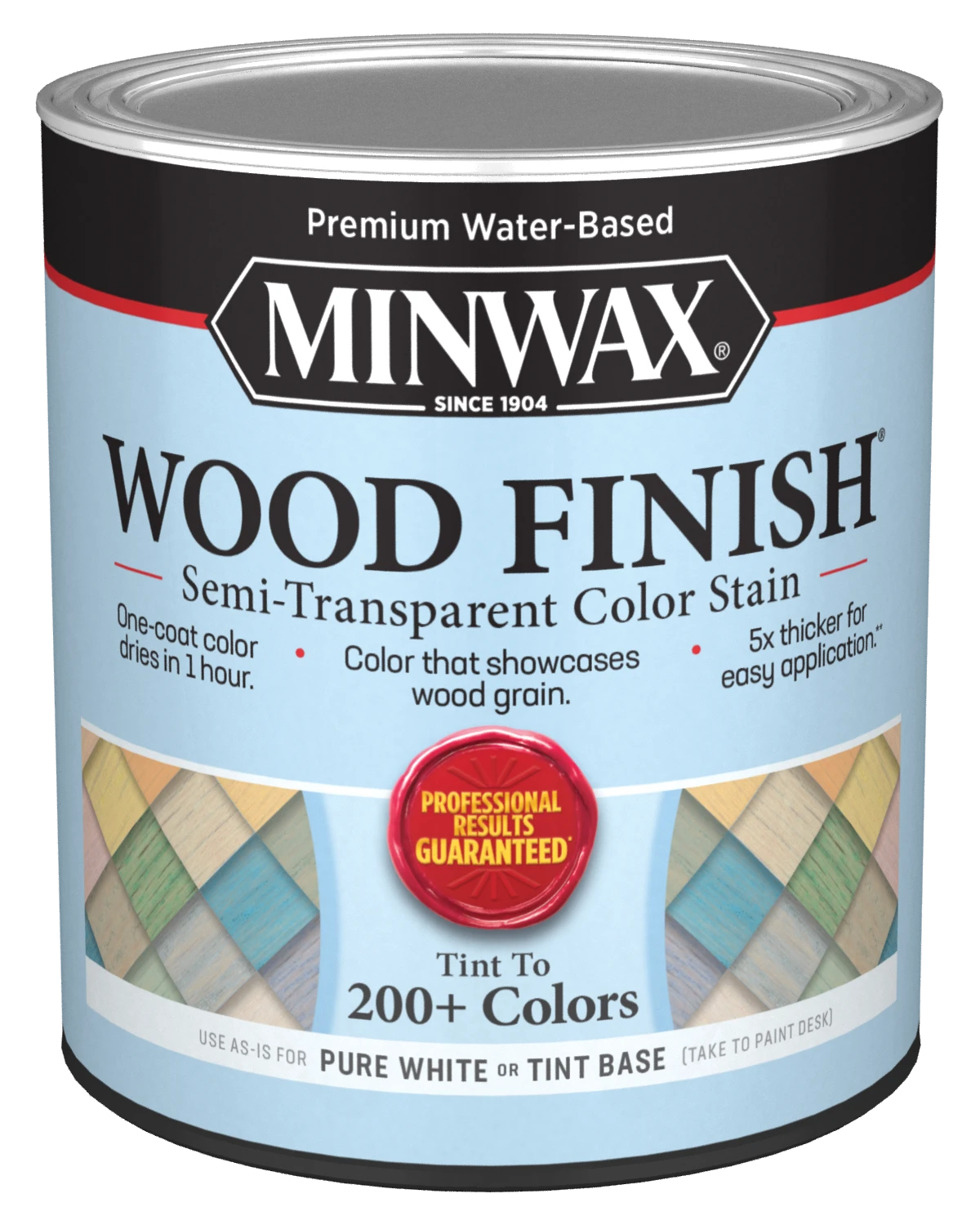 Minwax Wood Finish Water-Based Semi-Transparent Color Stain QUART - PURE WHITE / TINT BASE WHITE