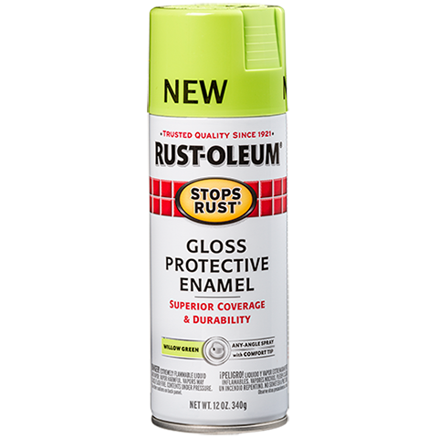 RUST-OLEUM 12 OZ Stops Rust Protective Enamel Spray Paint - Gloss Willow Green