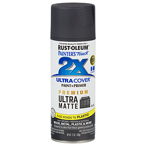 RUST-OLEUM 12 OZ Painter's Touch 2X Ultra Cover Matte Spray Paint - Matte Slate SLATE / / MATTE