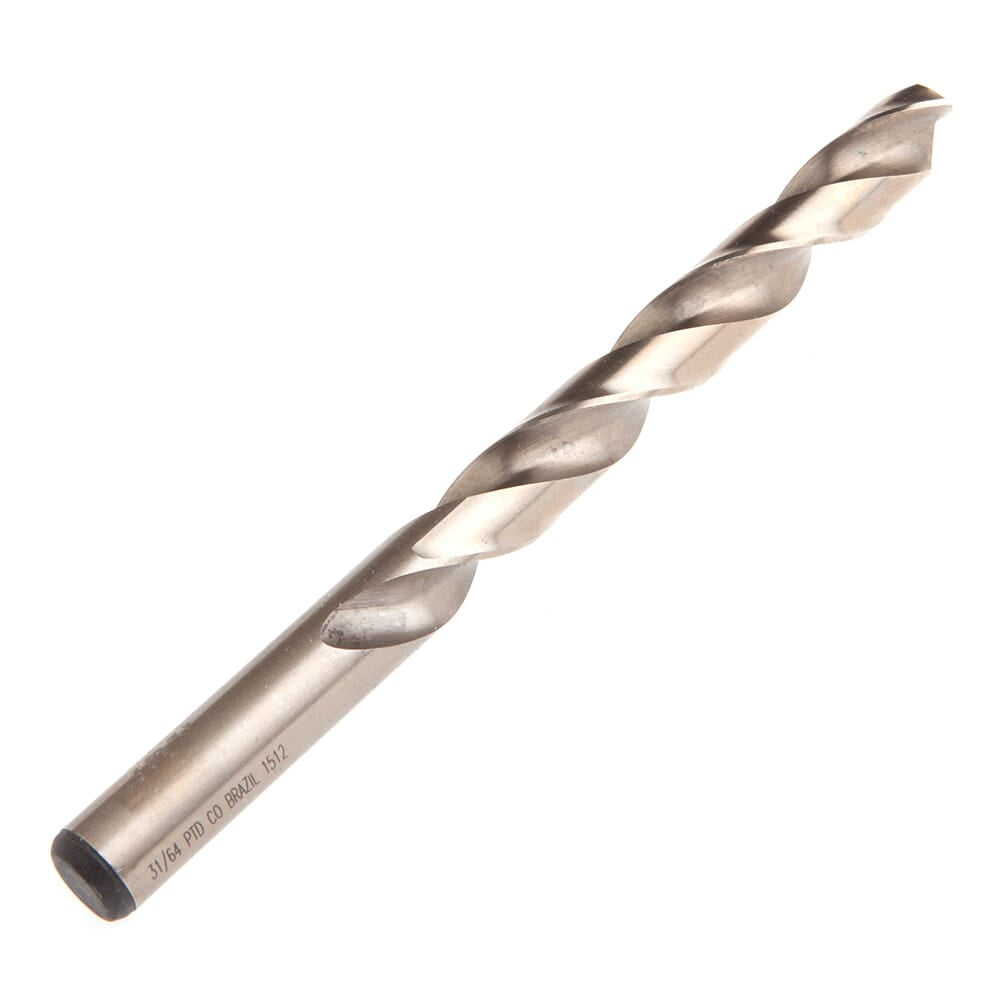 Forney 8 Percent Cobalt Drill Bit, 135 Degree Split Point, 31/64 in