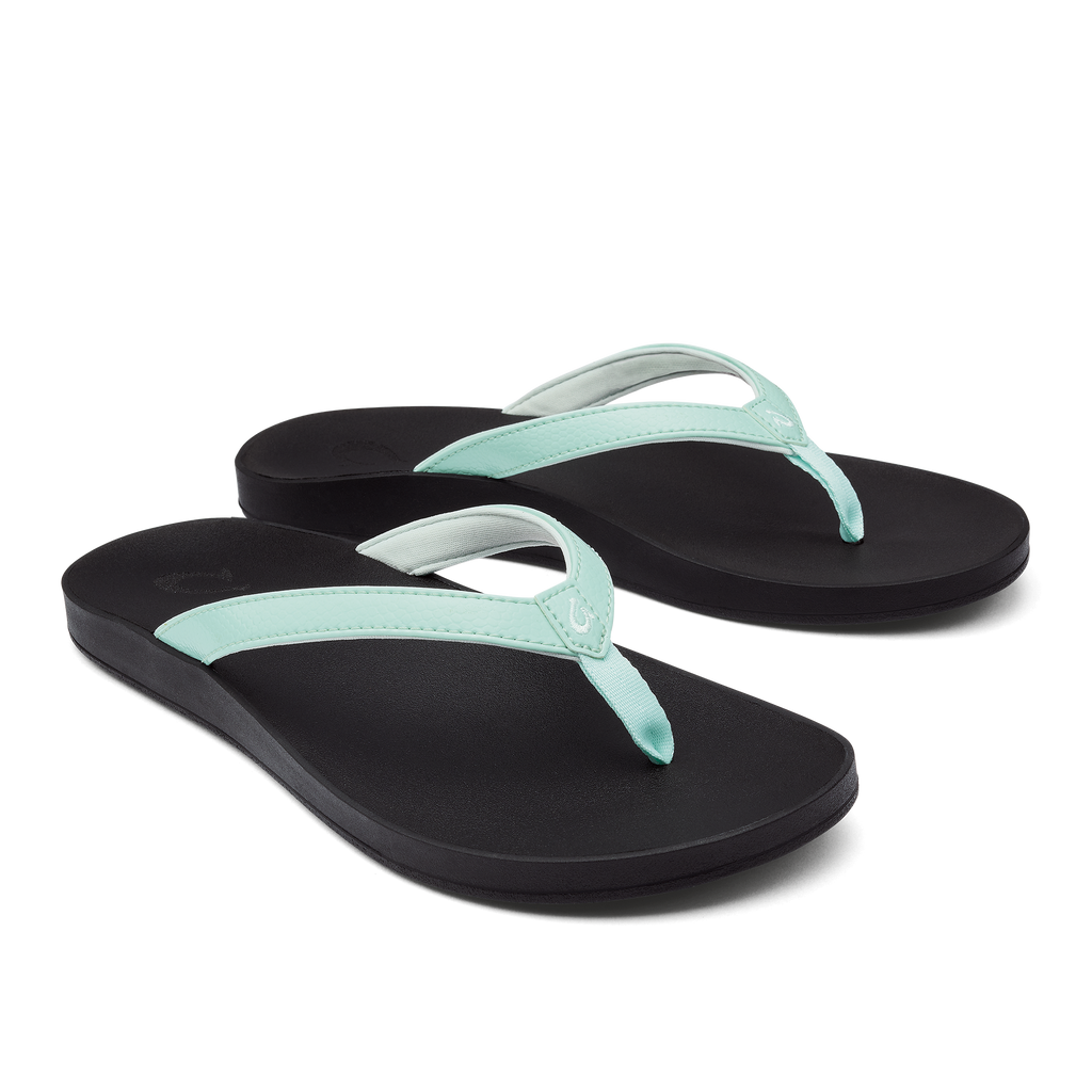 Olukai Women's Puawe Sandal SEA_GLASS/BLACK