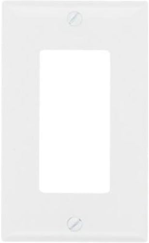 Pass & Seymour Plastic Wall Plate, 1 Gang, with Screws, White WHITE / 1G