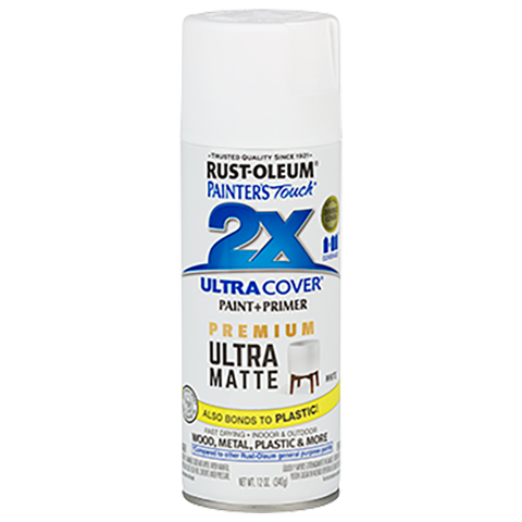 RUST-OLEUM 12 OZ Painter's Touch 2X Ultra Cover Matte Spray Paint - Matte White WHITE / / ULTRA_MATTE