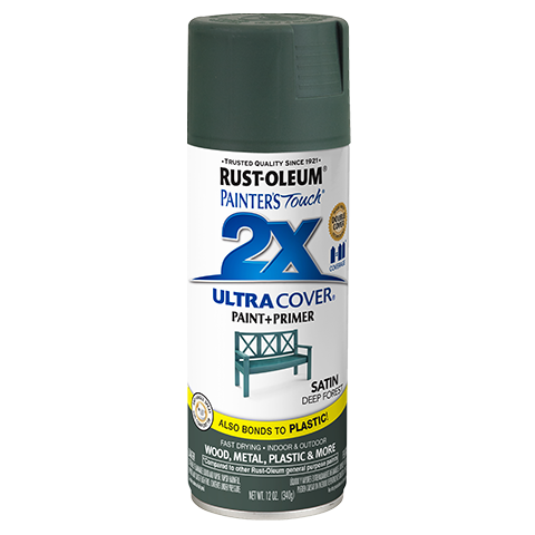 RUST-OLEUM 12 OZ Painter's Touch 2X Ultra Cover Satin Spray Paint - Satin Deep Forest DEEP_FOREST / / SATIN