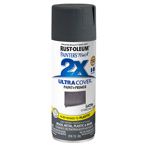 RUST-OLEUM 12 OZ Painter's Touch 2X Ultra Cover Satin Spray Paint - Satin Charcoal Gray CHARCOAL_GRAY / / SATIN