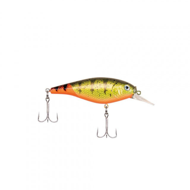 Berkley Flicker Shad Shallow | 2/7 oz | 2 3/4in | 7cm | 6 | 3'-6' | 1m-2m | Model #FFSH7S-FTHP Firetail Hot Perch