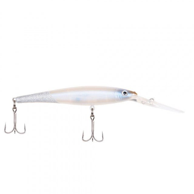 Berkley Flicker Minnow | 1/4 oz | 3in | 7.5cm | 8 | 14'-17' | 4.3m-5.2m | Model #FFMN7D-FTGG Firetail Ghost Glitter