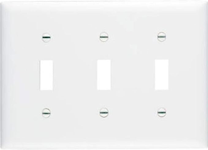 Pass & Seymour 3 Gang 3 Toggle Wall Plate, White WHITE