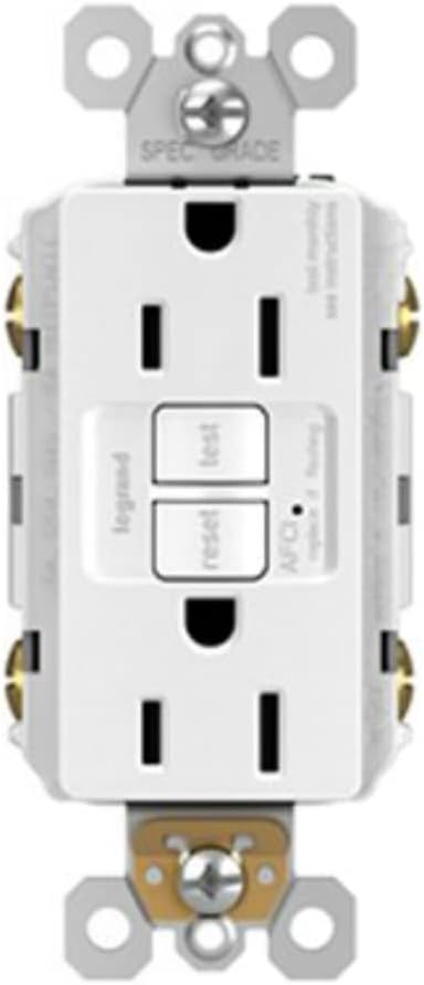 Pass & Seymour 15A AFCI Receptacle, White WHITE / / 15A