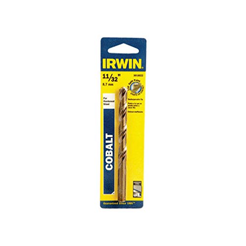 IRWIN INDUSTRIAL TOOL 11/32 X 4-3/4 HSS Jobber Length Cobalt Drill Bit 11/32IN