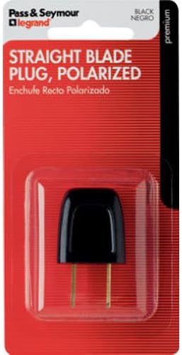 Pass & Seymour 10A 125V Straight Blade Polarized Plug, Black BLACK
