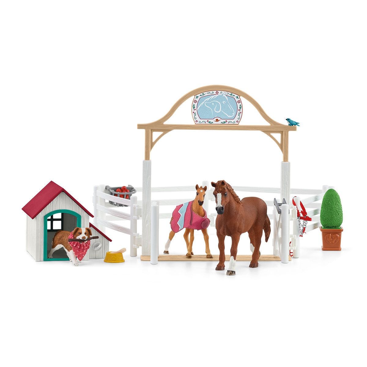 Schleich Hannah's Guest Horses with Ruby the Dog
