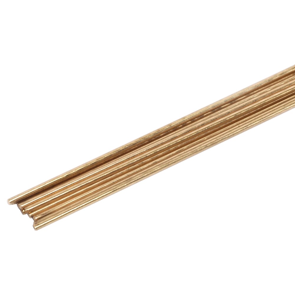 Forney Gas Brazing Rod, Low Fuming Bare Brass, 3/32 in x 18 in BAREBRASS / / 10RODS