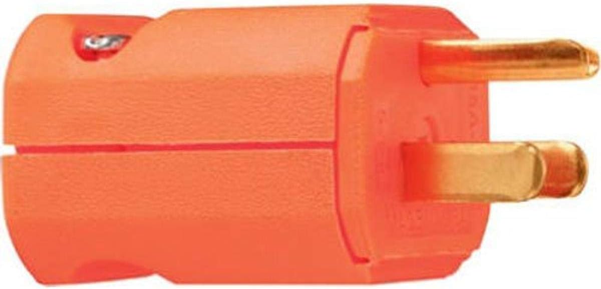 Pass & Seymour 15A 125V Maxgrip Plug, Orange ORANGE / 15A