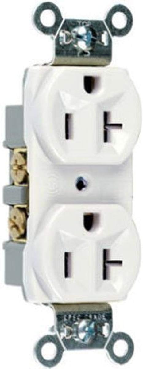 Pass & Seymour 20A 125V Construction Grade Duplex Receptacle, White WHITE / 20A