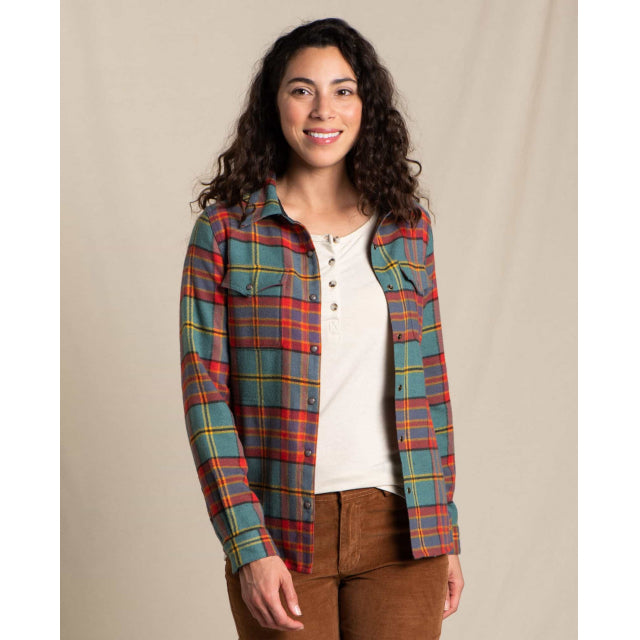 Toad & Co Women's Folk Yeah Shirt Jacket Silver Pine
