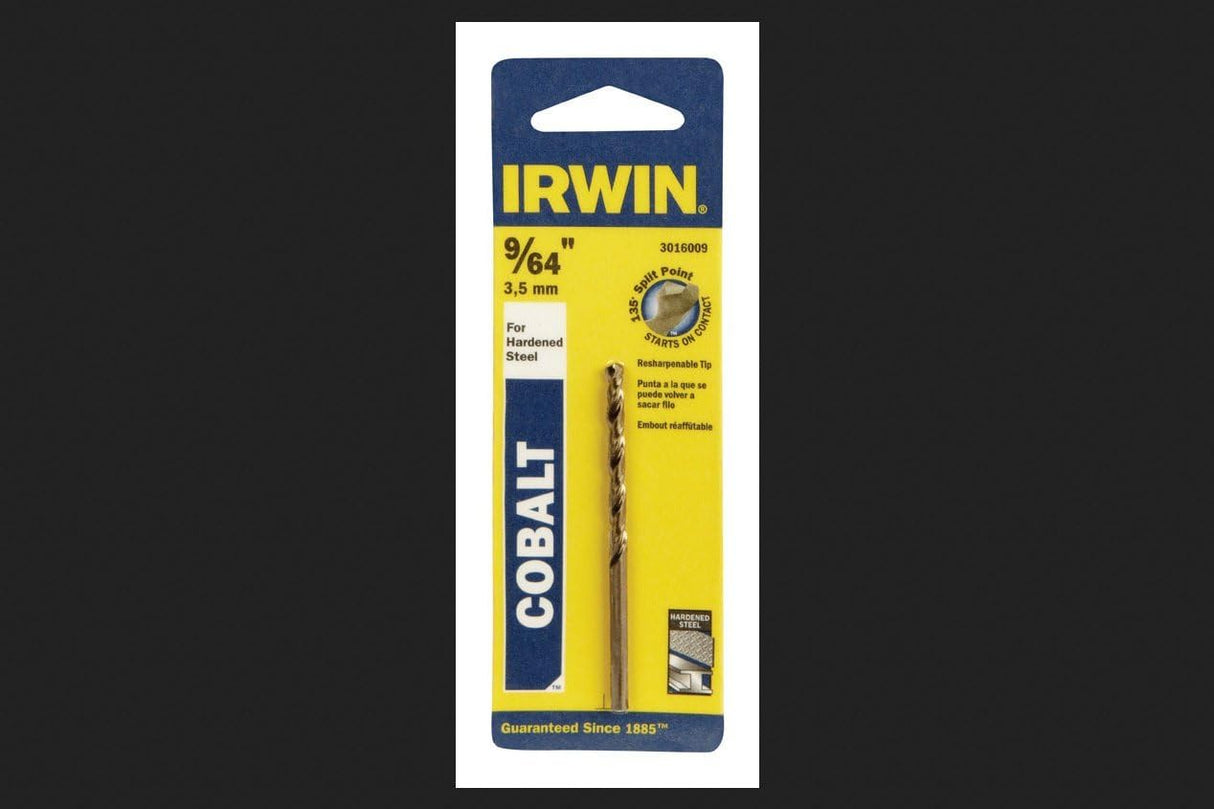 IRWIN INDUSTRIAL TOOL 9/64 X 2-7/8 HSS Jobber Length Cobalt Drill Bit 9/64IN
