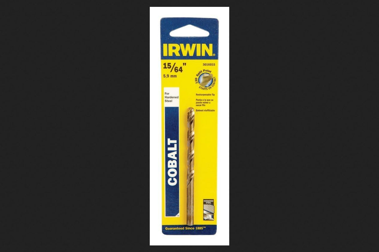 IRWIN INDUSTRIAL TOOL 15/64 X 3-7/8 HSS Jobber Length Cobalt Drill Bit 15/64IN