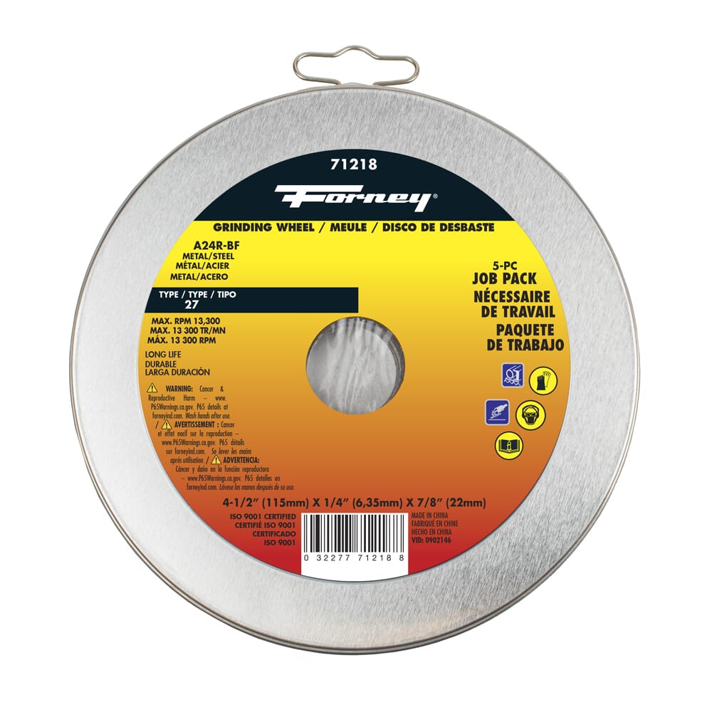 Forney 5-Pack of (4-1/2 in Metal Grinding Wheel) METAL / 4_1/2X1/4X7/8