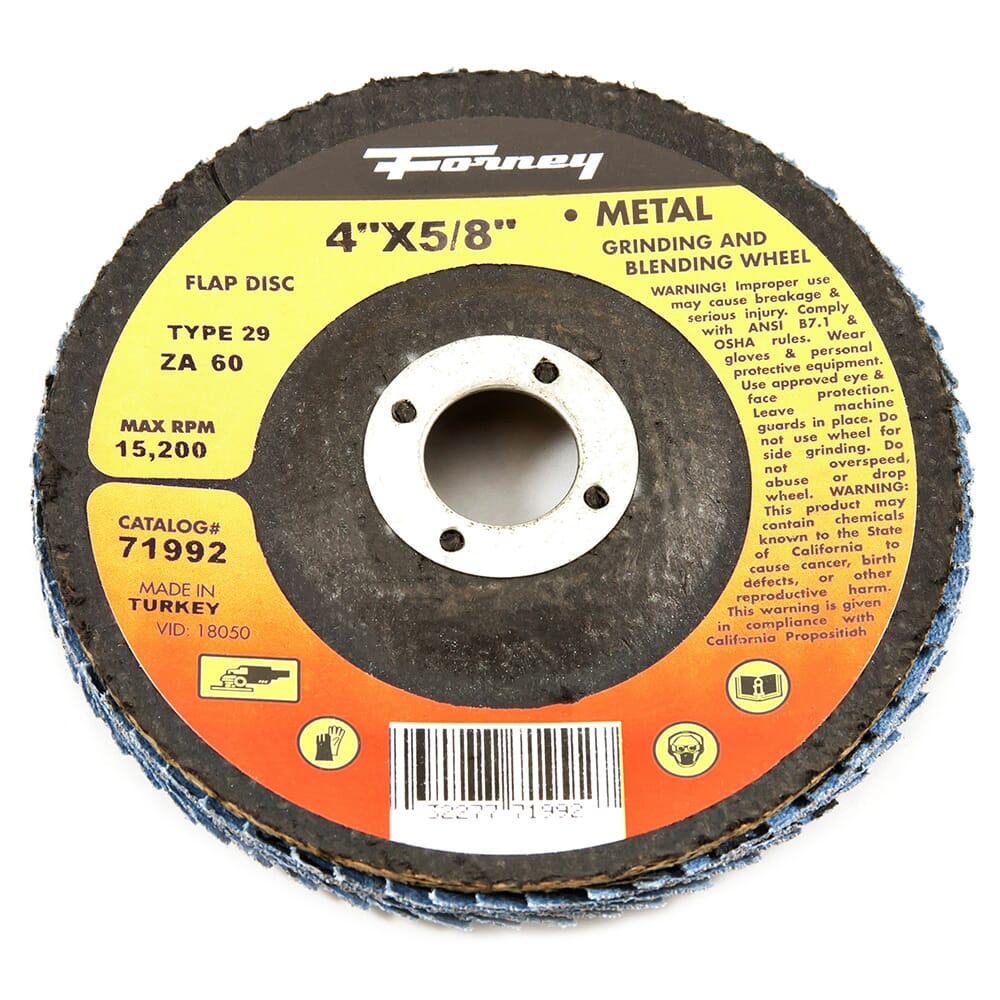 Forney Flap Disc, Type 29, 4 in x 5/8 in, ZA60 / 60GRIT