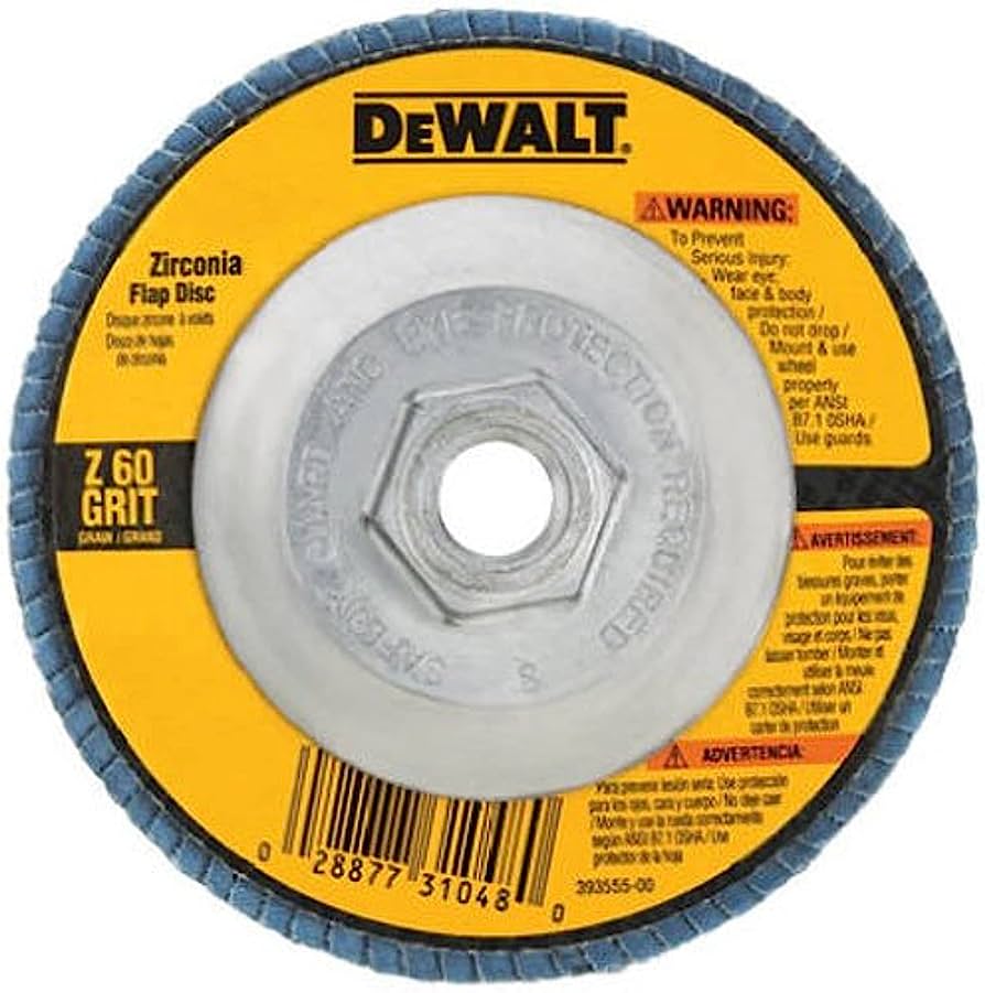 Dewalt 4-1/2 IN. X 5/8 IN. 60 Grit HP Zirconia Flap Disc