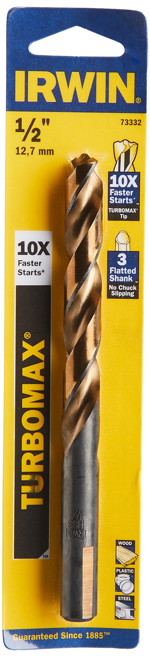 IRWIN INDUSTRIAL TOOL 1/2 Turbo Max Jobber Length Drill Bit - 2 PACK