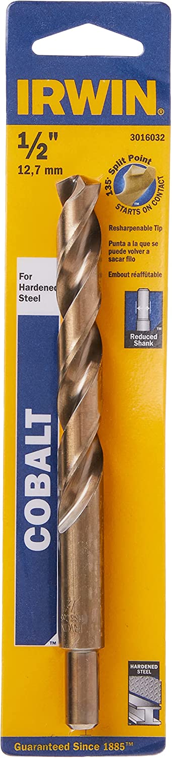 IRWIN INDUSTRIAL TOOL 1/2 X 6 in. HSS Cobalt Drill Bit - 3/8 in. Reduced Shank 1/2IN