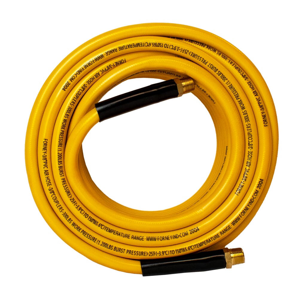 Forney PVC Air Hose, Yellow, 3/8 in x 50ft YELLOW / / 3/8IN