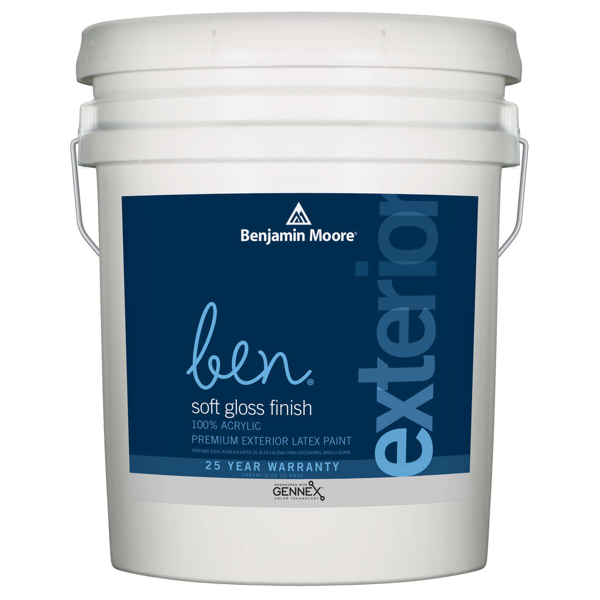 Benjamin Moore 5 GAL ben Waterborne Exterior Paint - Soft Gloss Finish / SOFT_GLOSS