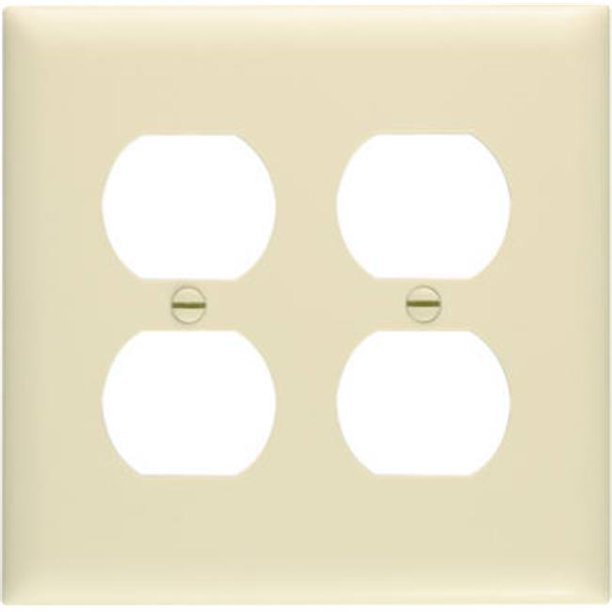 Pass & Seymour 2 Gang Wall Plate for 2 Standard Duplex Receptacles, Ivory