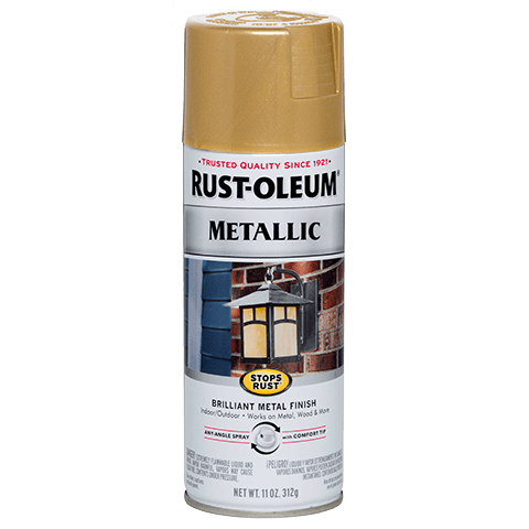 RUST-OLEUM 12 OZ Stops Rust Metallic Spray Paint - Gold Rush GOLD_RUSH