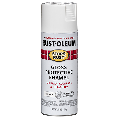 RUST-OLEUM 12 OZ Stops Rust Protective Enamel Spray Paint - Gloss Pure White WHITE