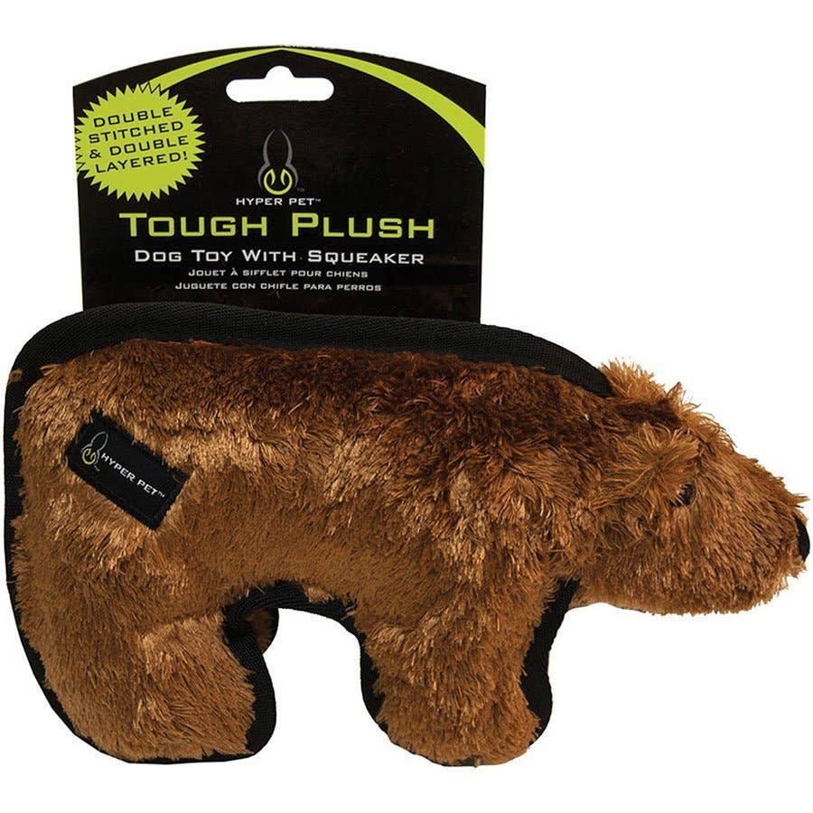 Hyper Pet Tough Plush Brown Bear Dog Toy