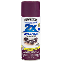 RUST-OLEUM 12 OZ Painter's Touch 2X Ultra Cover Satin Spray Paint - Satin Aubergine AUBERGINE / / SATIN