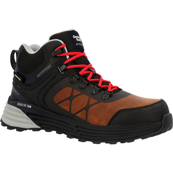Georgia Boot Durablend Sport Waterproof Composite Toe Work Hiker, Mens BROWN_RED