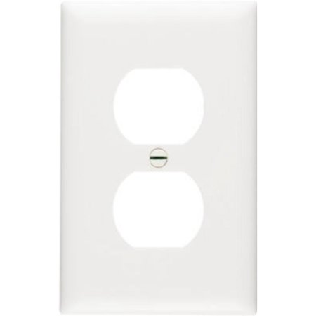 Pass & Seymour Plastic Wall Plate, Jumbo 1 Gang, 1 Duplex Receptacle, White WHITE / 1G