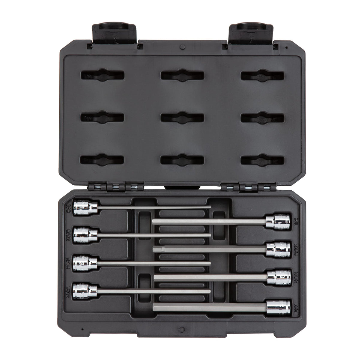 Tekton 3/8 Inch Drive Long Hex Bit Socket Set, 8-Piece (1/8-3/8 in.)