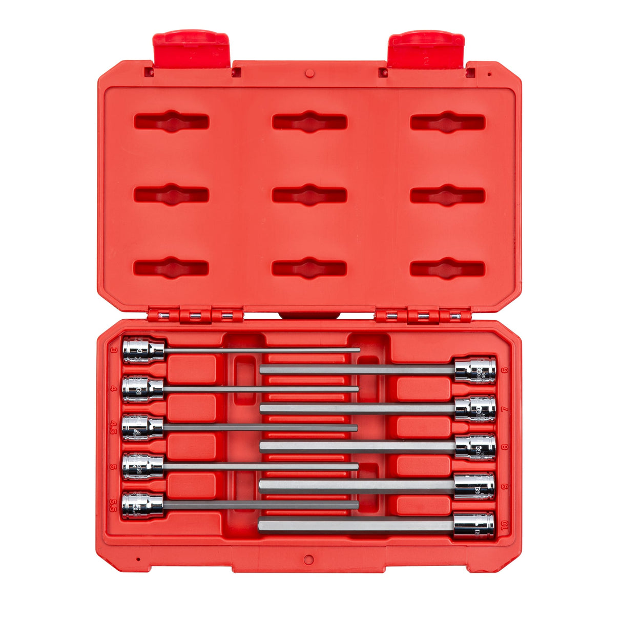 Tekton 3/8 Inch Drive Long Hex Bit Socket Set, 10-Piece (3-10 mm)