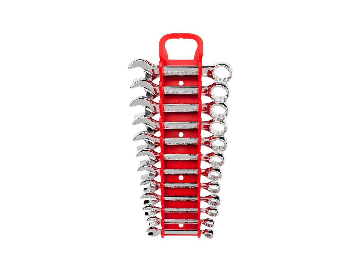 Tekton Stubby Combination Wrench Set, 12-Piece (8-19 mm) - Holder